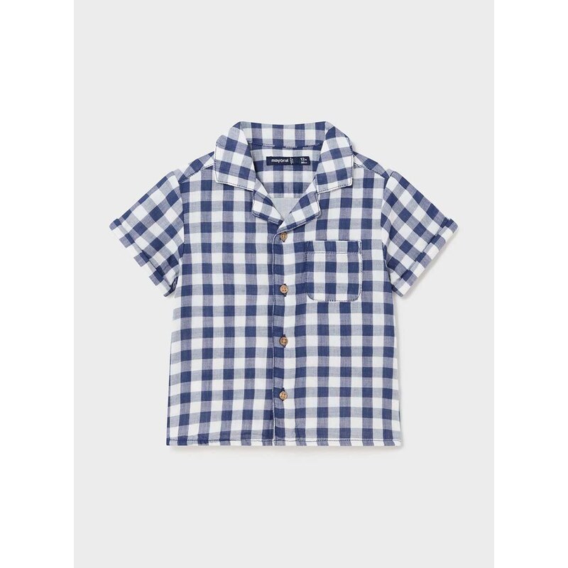 Bombažna srajca za dojenčka Mayoral mornarsko modra barva