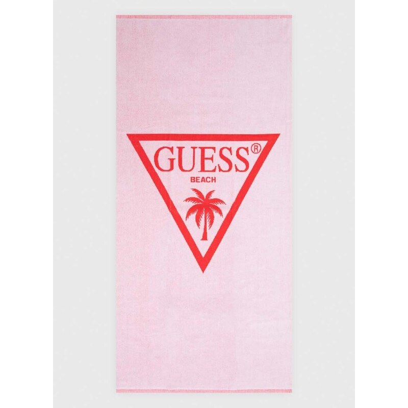 Otroška bombažna brisača Guess rdeča barva