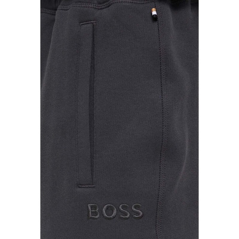 Bombažne kratke hlače BOSS črna barva