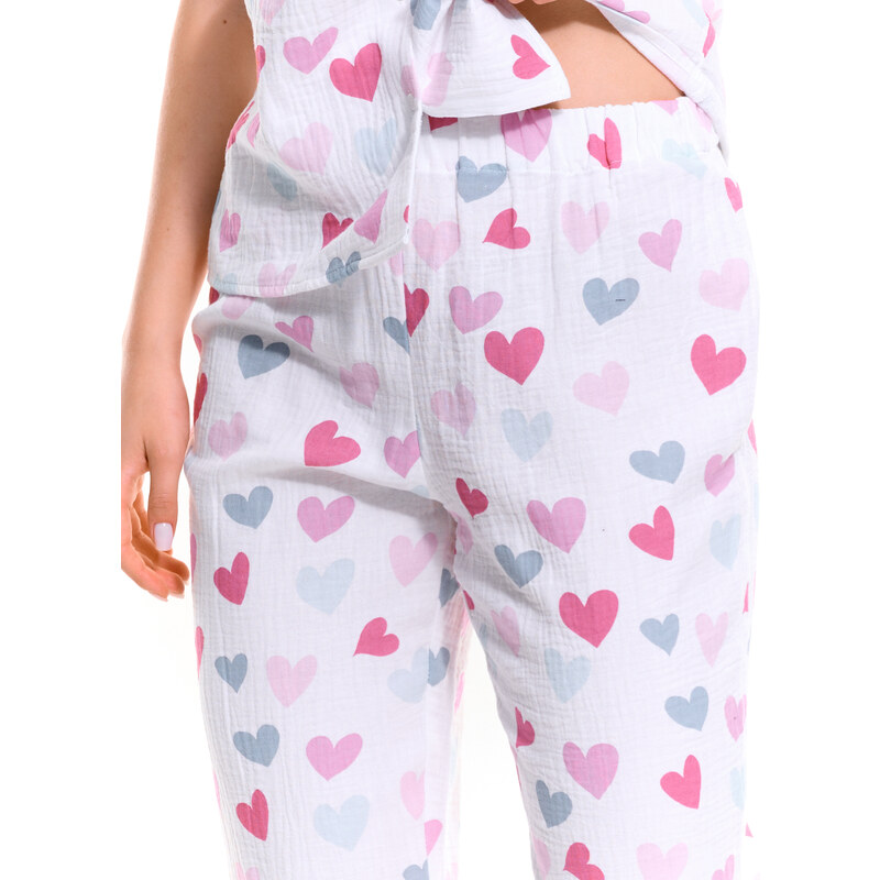 GATE Ženske pižama hlače s srčki