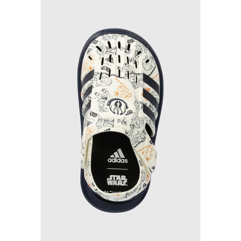 Otroški sandali adidas WATER SANDAL YJ I x Star Wars bela barva