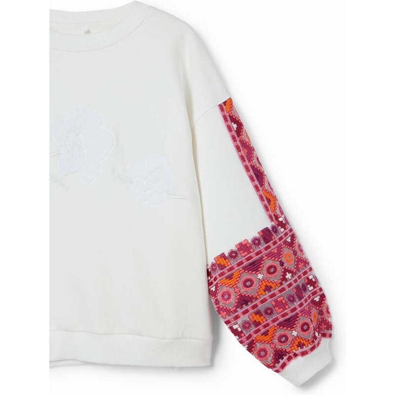 Otroški pulover Desigual bela barva