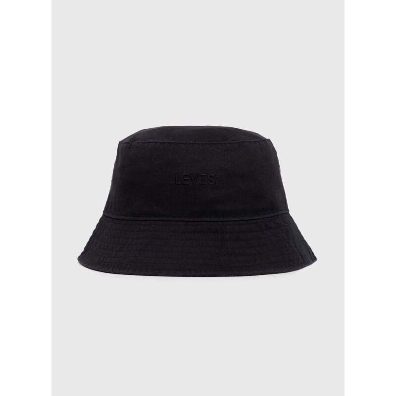 Bombažni klobuk Levi's črna barva