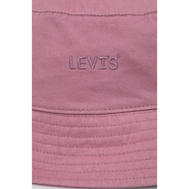 Bombažni klobuk Levi's roza barva
