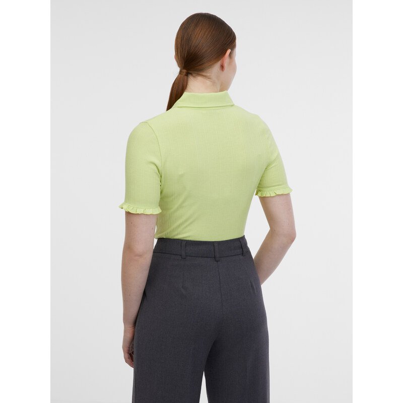 Orsay Yellow Women's Striped Polo Shirt - Women's