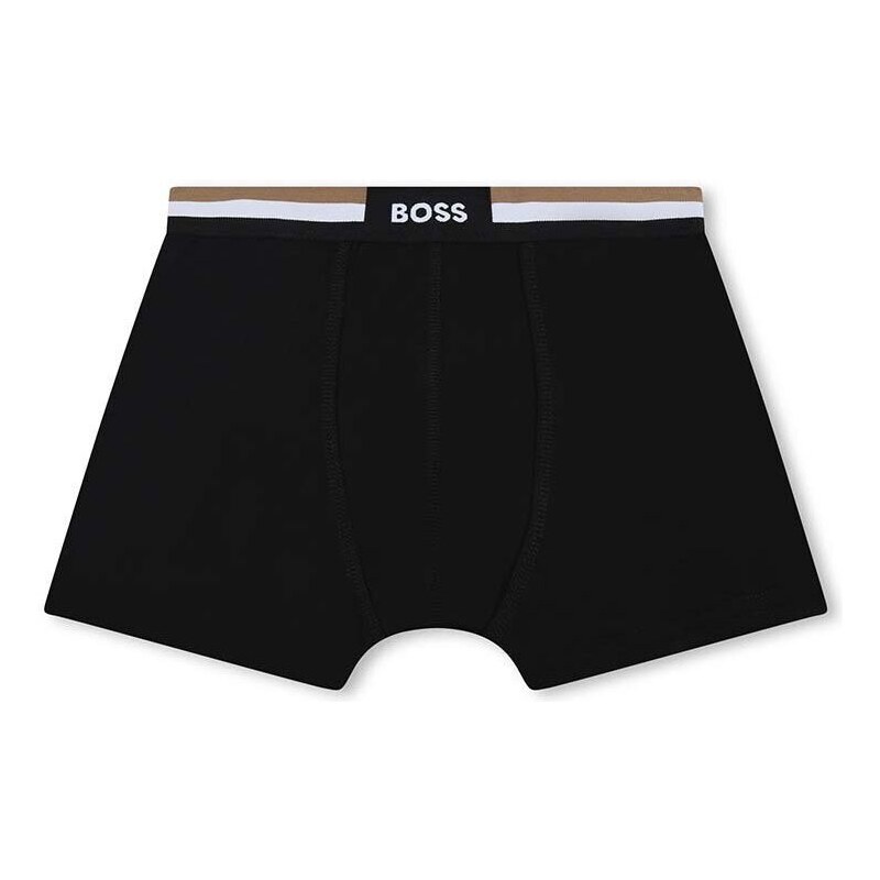 Otroške boksarice BOSS 2-pack črna barva