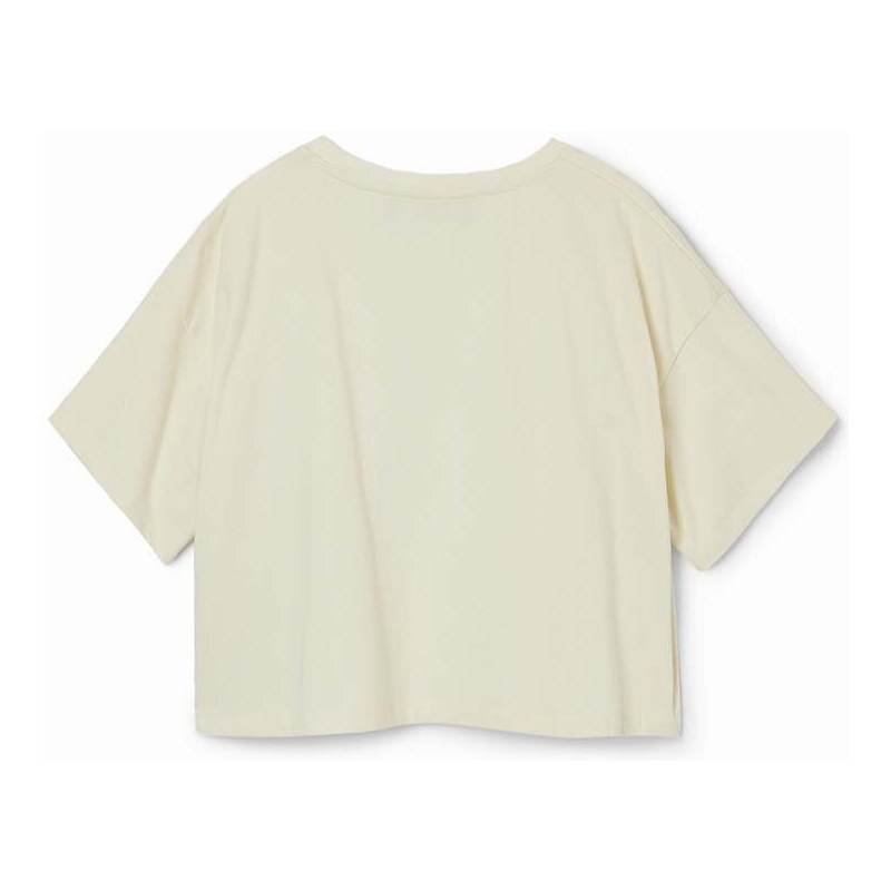 Otroška bombažna kratka majica Desigual bela barva