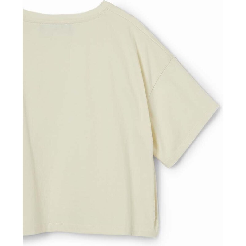 Otroška bombažna kratka majica Desigual bela barva