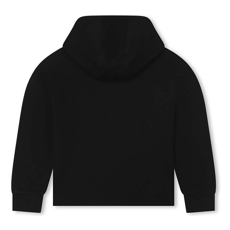 Otroški pulover HUGO črna barva, s kapuco