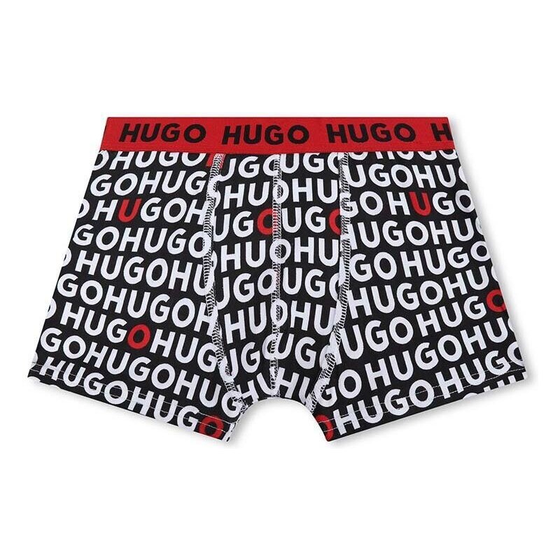 Otroške boksarice HUGO 2-pack črna barva