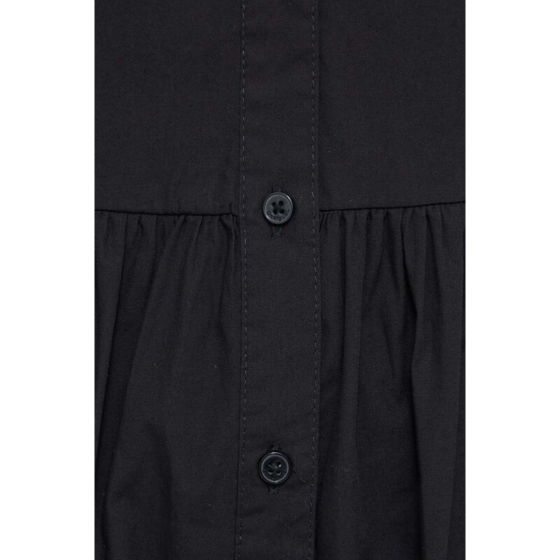 Bombažna obleka Desigual črna barva