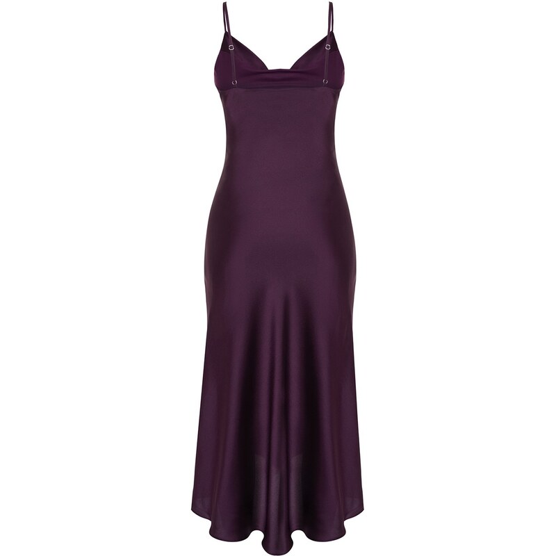 Trendyol Purple Lined Woven Satin Evening Dress