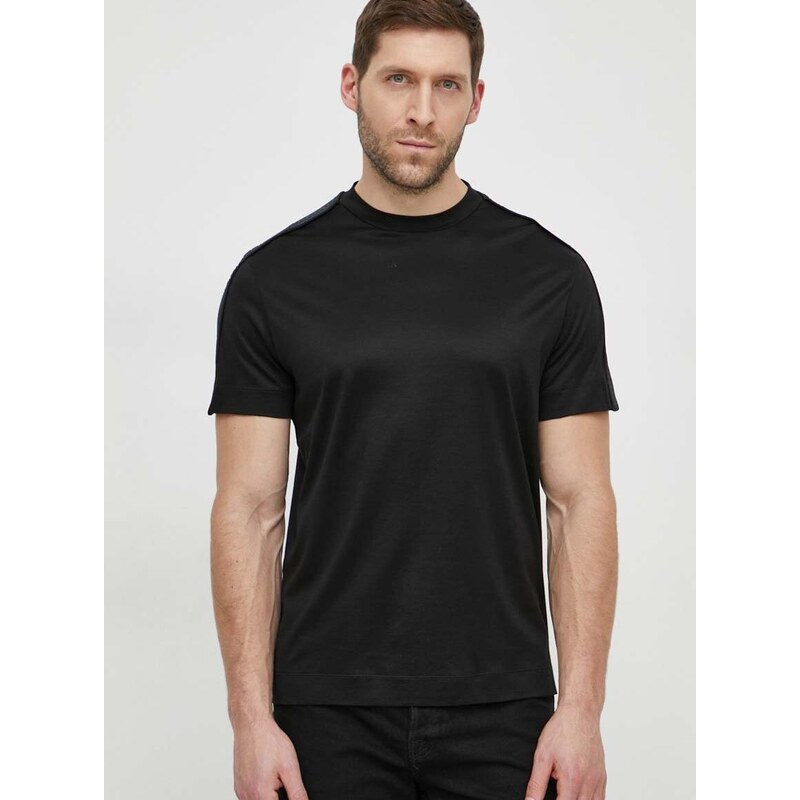 Kratka majica Emporio Armani moški, črna barva