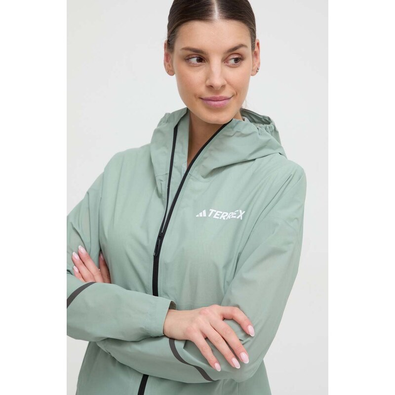 Vodoodporna jakna adidas TERREX Xperior Light ženska, zelena barva