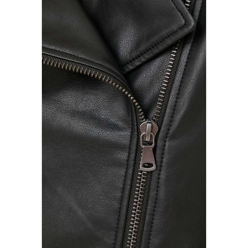 Biker jakna Sisley ženska, črna barva