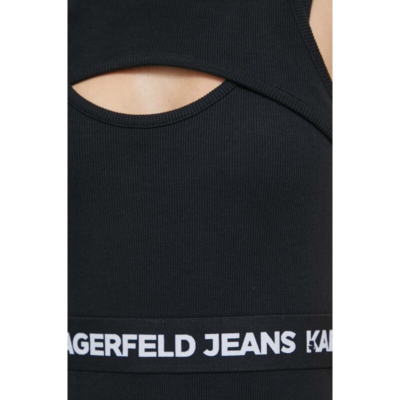 Obleka Karl Lagerfeld Jeans črna barva