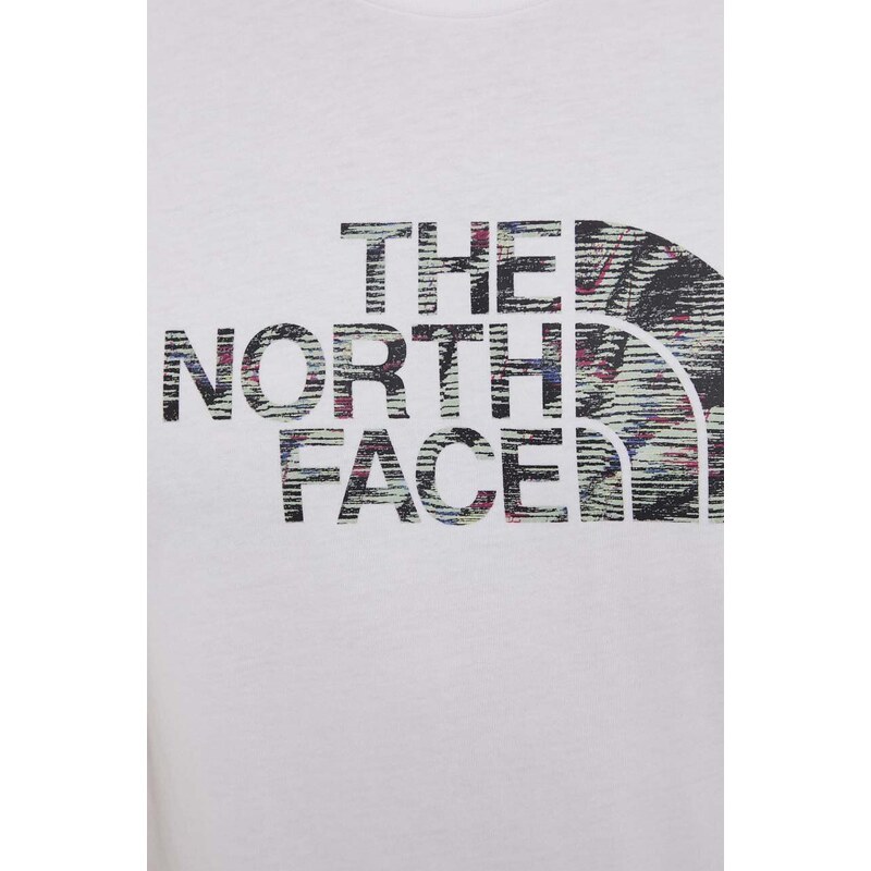 Bombažna kratka majica The North Face moški, bela barva