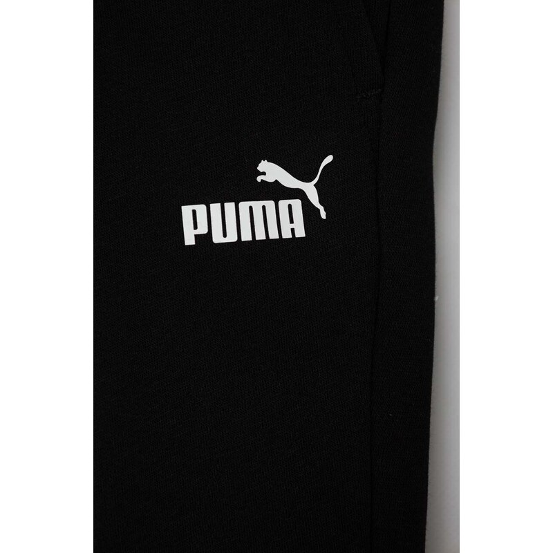 Otroški spodnji del trenirke Puma ESS Logo Pants TR cl B črna barva