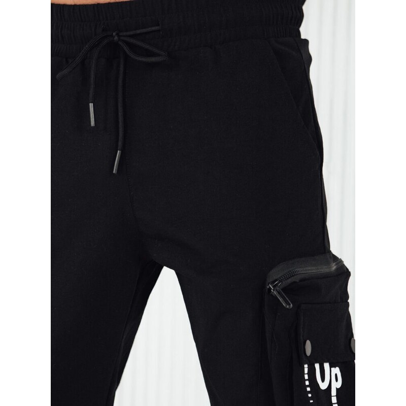 Dstreet Trendovske črne moške cargo jogger hlače UP