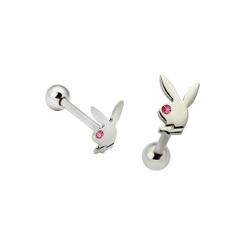 Nakit Eshop - Piercing za jezik – zajček z roza očesom AA18.27