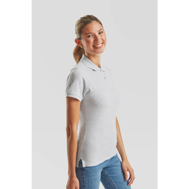 Grey Polo Fruit of the Loom Women's T-shirt