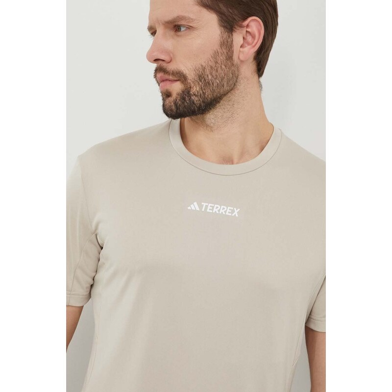 Športna kratka majica adidas TERREX Multi bež barva, IP4779