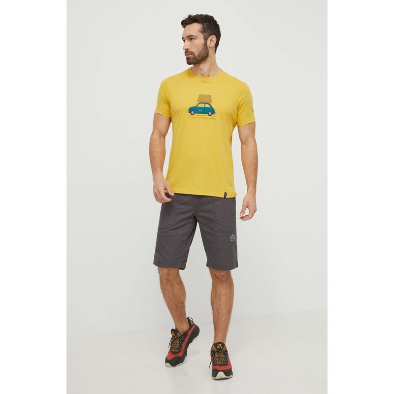 Kratka majica LA Sportiva Cinquecento moška, rumena barva, N55735735