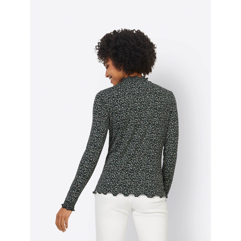 heine Majica greige / pastelno zelena / temno zelena / črna