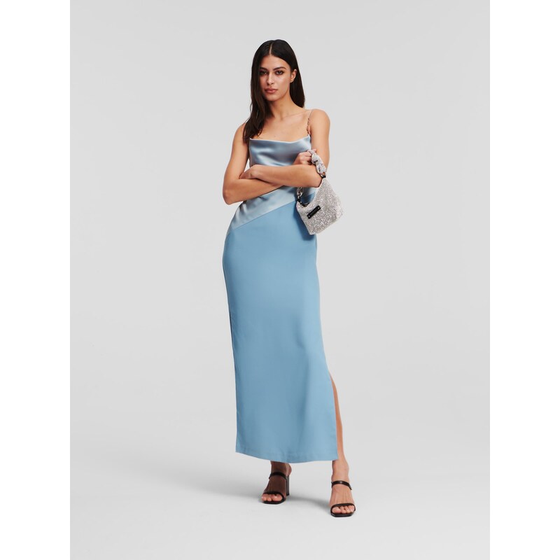 Karl Lagerfeld Večerna obleka pastelno modra / svetlo modra