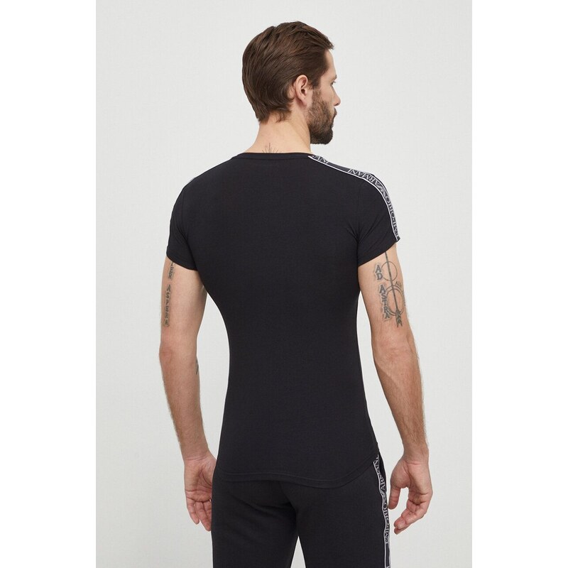 Majica lounge Emporio Armani Underwear črna barva, 111035 4R523