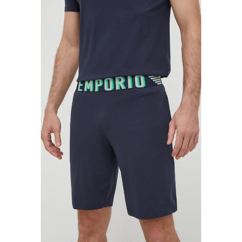 Pižama Emporio Armani Underwear moška, mornarsko modra barva, 111573 4R516
