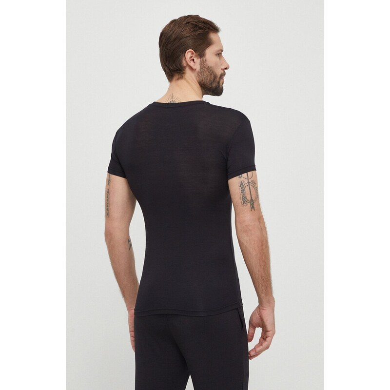 Majica lounge Emporio Armani Underwear 2-pack črna barva, 111670 4R733