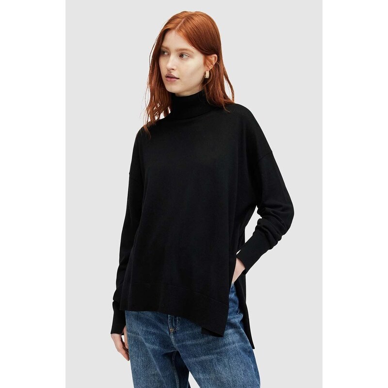 Obleka in pulover AllSaints FLORA DRESS črna barva, WD597Z