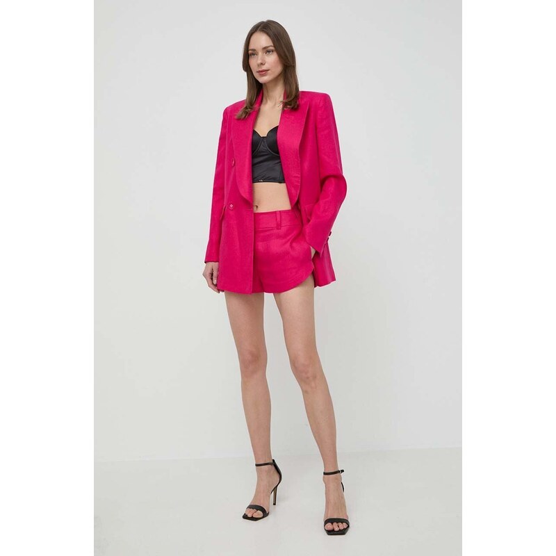 Lanen suknjič Luisa Spagnoli VELINA roza barva, 540685