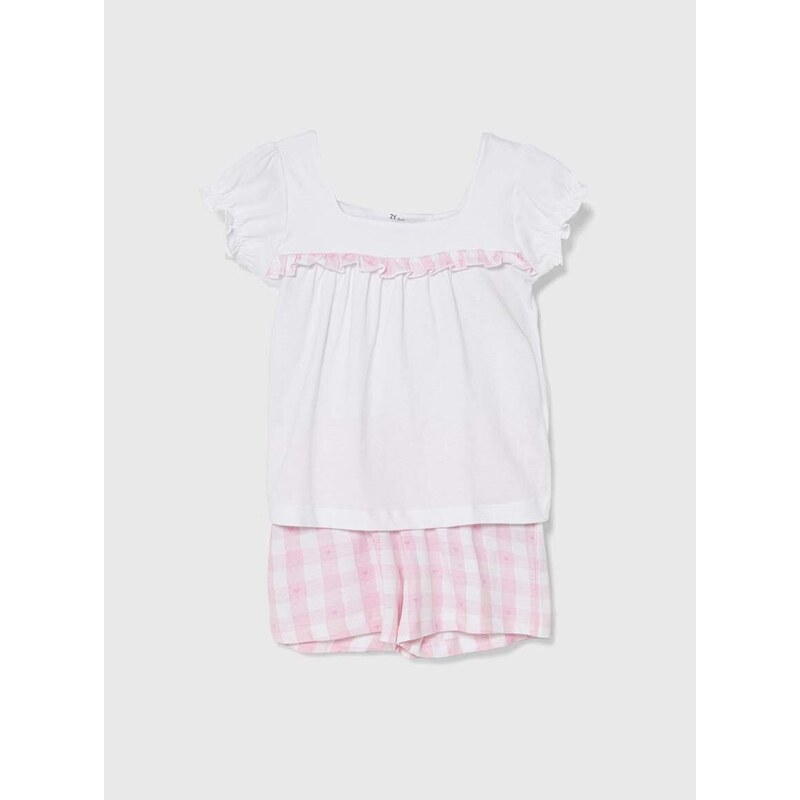 Otroška bombažna pižama zippy roza barva