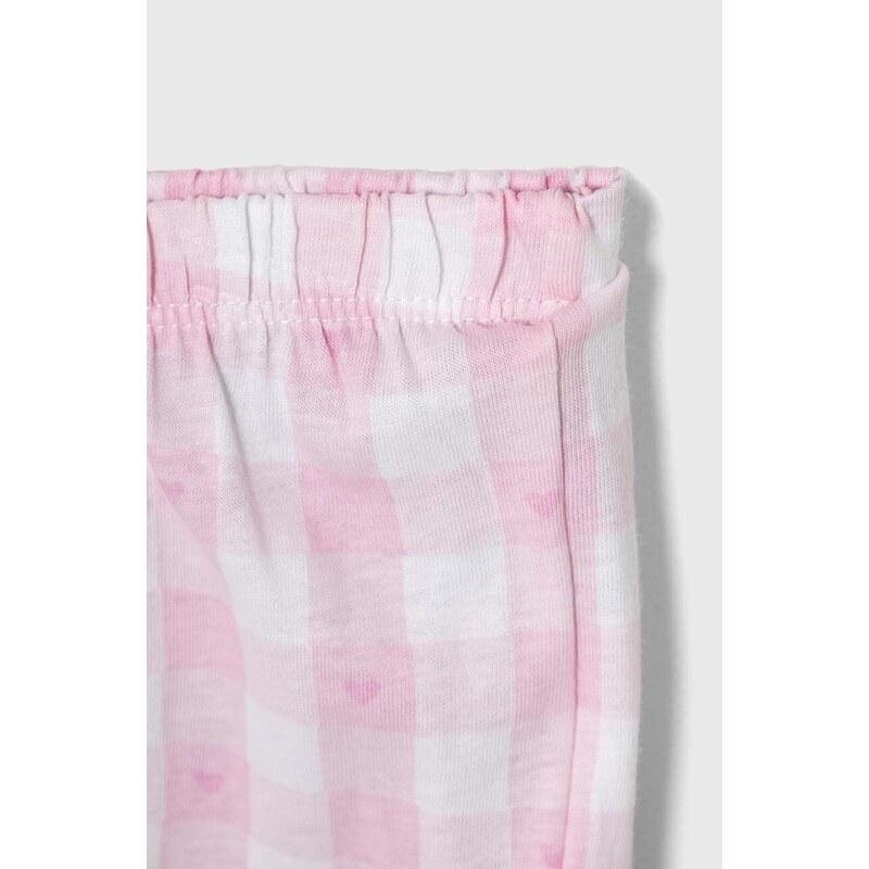 Otroška bombažna pižama zippy roza barva