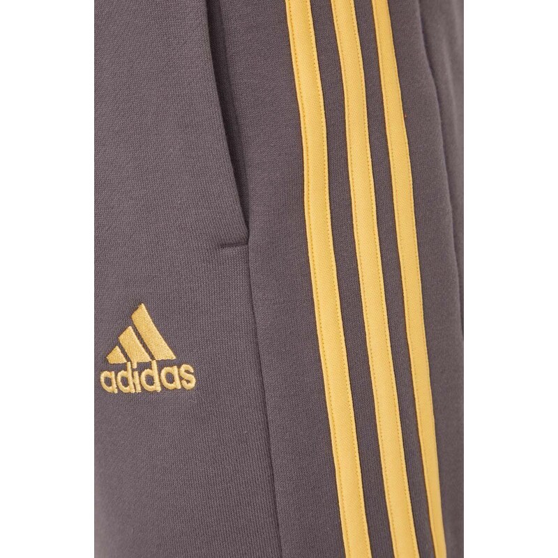 Bombažne kratke hlače adidas siva barva, IS1346