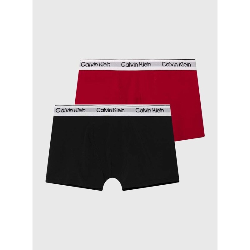 Otroške boksarice Calvin Klein Underwear 2-pack rdeča barva