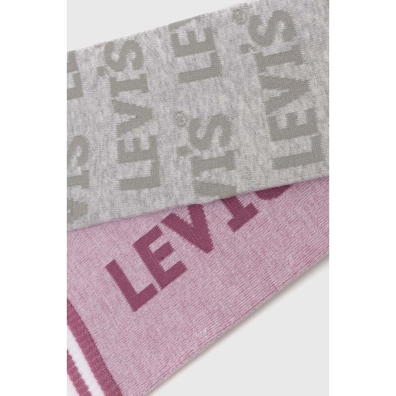 Nogavice Levi's 2-pack roza barva