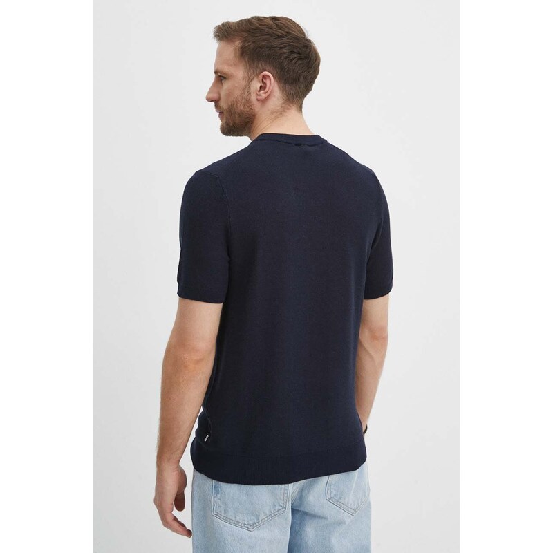 Kratka majica BOSS moška, mornarsko modra barva, 50511762