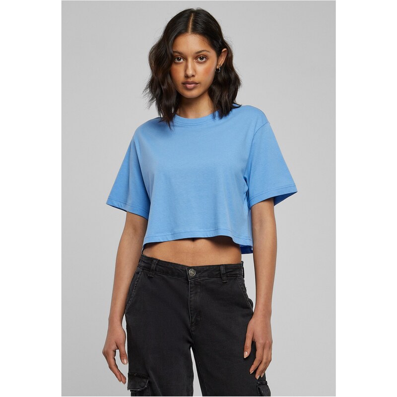 Urban Classics Women's short oversized T-shirt horizontal blue
