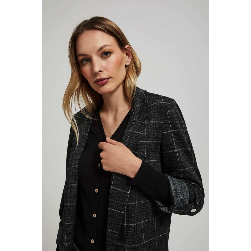 Marisse Checked Jacket With Rolled-Up Sleeves