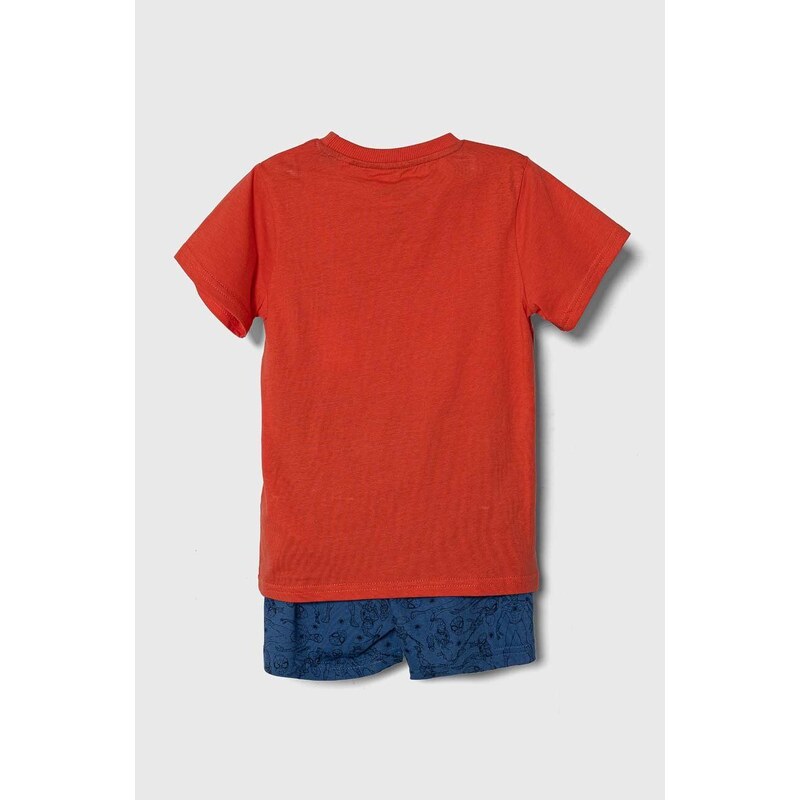 Otroška bombažna pižama zippy rdeča barva