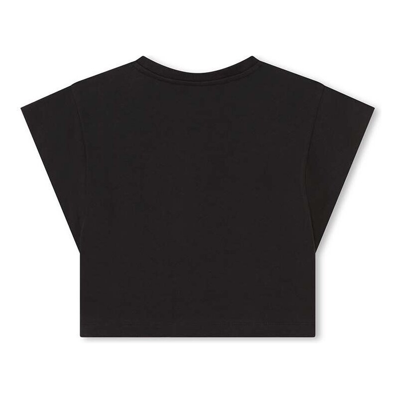 Otroška bombažna kratka majica Karl Lagerfeld črna barva