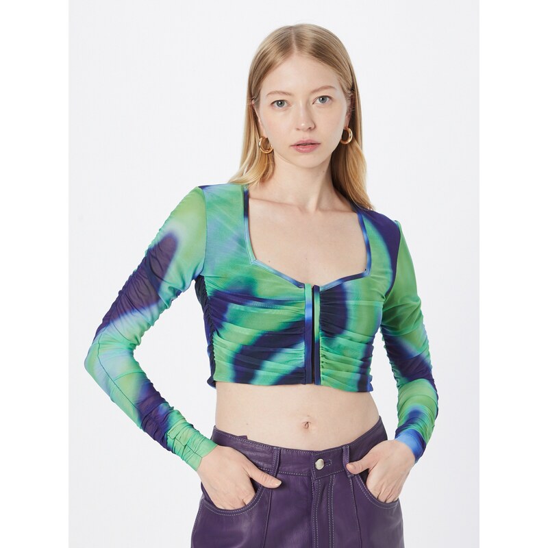 BZR Majica 'Mela' mornarska / turkizna / svetlo zelena / črna