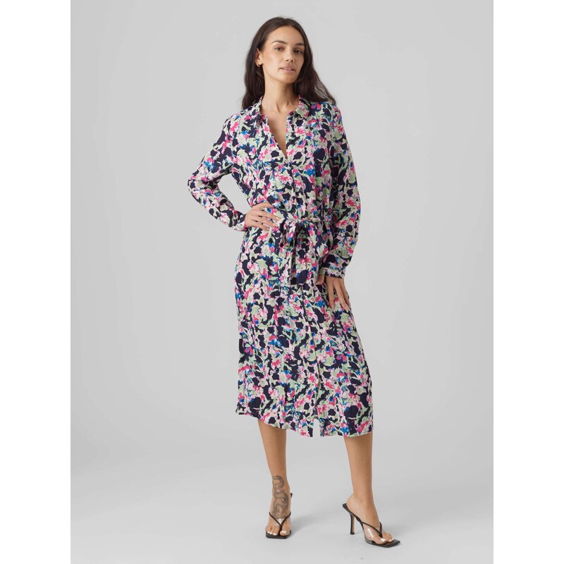 VERO MODA Dolga srajca 'BONNI BAY' modra / mornarska / roza / roza