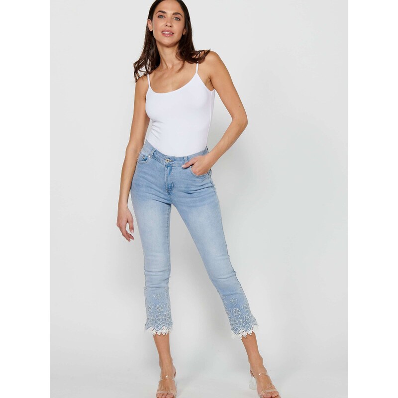 KOROSHI Kavbojke modra / moder denim / transparentna