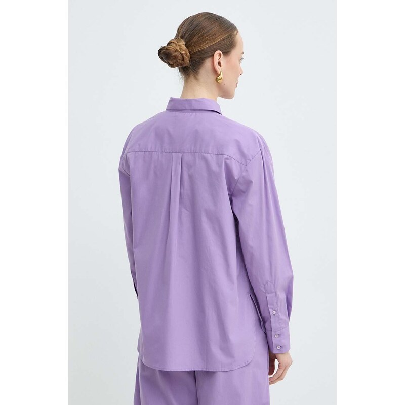 Bombažna srajca MAX&Co. ženska, vijolična barva, 2416111044200