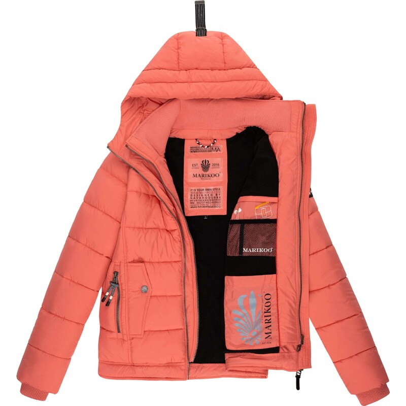 MARIKOO Zimska jakna 'Taisaa' korala / črna / bela