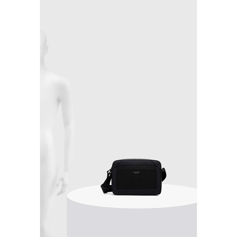 Usnjena torbica za okoli pasu Tommy Hilfiger črna barva, AM0AM12206